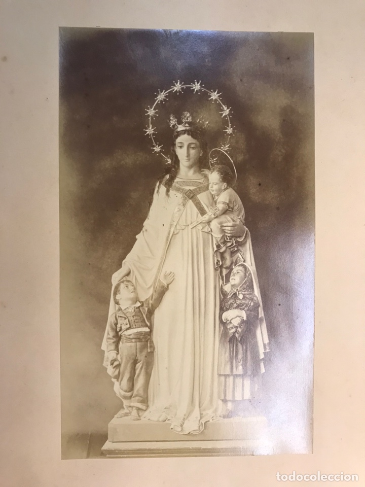 Antique Photography: ALBUMINA An&ocirc;nimo.., Fotografia Grupo Figurativo Virgen de los Desamparados con ni&ntilde;os Catalanes