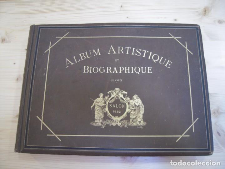 Fotografia antiga: Album artistique et biographique. Salon 1882. Tirajes al carb&oacute;n o Woodburytipias.