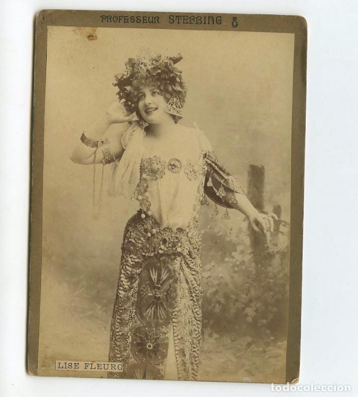 Photographie ancienne: LISE FLEURON, FRENCH MUSIC HALL ARTIST, 11X14,7 CM.
