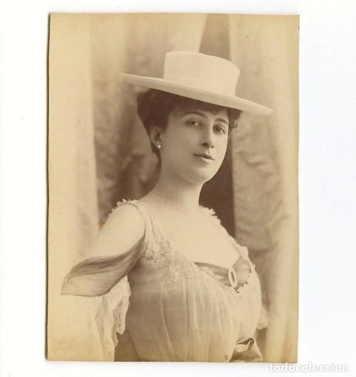 Antique Photography: ACTRIZ POR IDENTIFICAR, 1890 APROX. FOTO: REUTLINGER, PAR&Iacute;S. 10,5X14 CM.