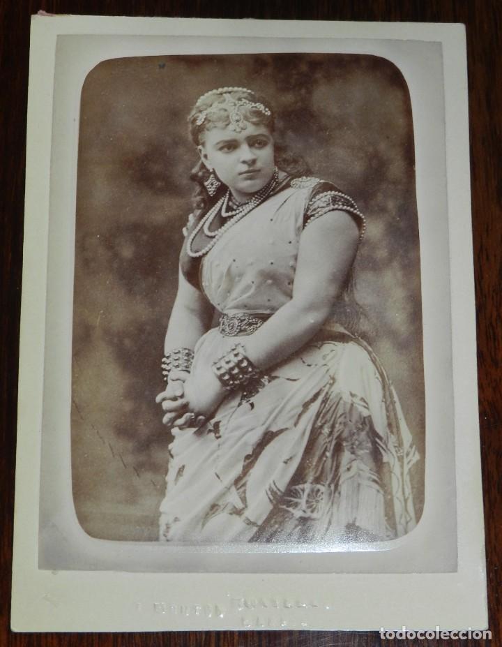 Antique Photography: FOTOGRAFIA ALBUMINA DE LA CANTANTE DE OPERA POLACA JOSEPHINE DE RESZKE, COMO SITA EN EL REY DE LAHOR