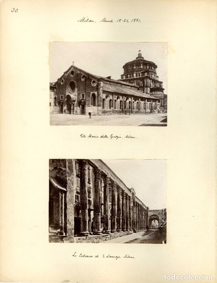 Photographie ancienne: Mil&aacute;n. Italia. Lote de cuatro alb&uacute;minas. 1881
