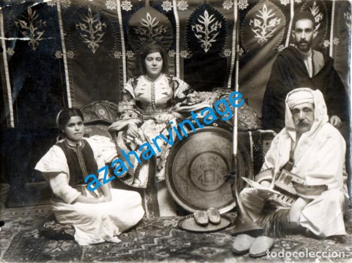 Antique Photography: ANTIQUISIMA ALBUMINA, FAMILIA DE MOROS EN UNA JAIMA, 165X125MM