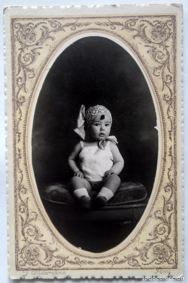 Fotografia antiga: ALCOY RETRATO FOTOGRAFO MATARREDONA CARTON DURO TAMA&Ntilde;O 11 X 16,5 CM.