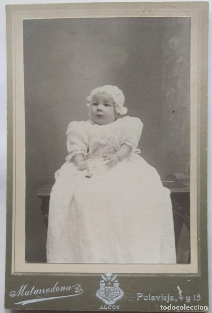Fotografia antica: ALCOY RETRATO FOTOGRAFO MATARREDONA CARTON DURO TAMA&Ntilde;O 11 X 16,5 CM.