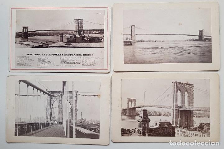 Alte Fotografie: Nueva York, puente colgante de Brooklyn