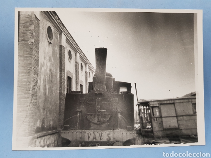 Fotograf&iacute;a antigua: Fotografia Maquina de vapor V.A.Y,l&iacute;nea de Villena,Alcoy y Yecla