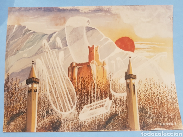 Fotografia antiga: Dibujo Firma Cort&eacute;s ,Alegoria a Villena ,a&ntilde;os 1940