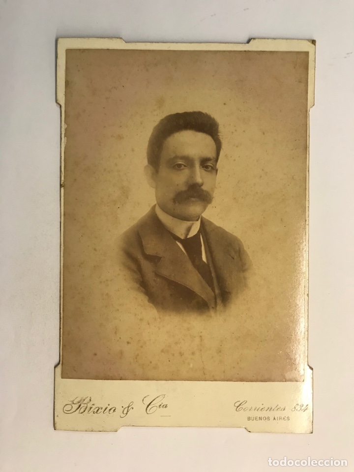 Antique Photography: BUENOS A&Iacute;RES. Fotograf&iacute;a Albumina. Retrato Se&ntilde;or con generoso bigote. BIXIO & CIA (h.1900?)