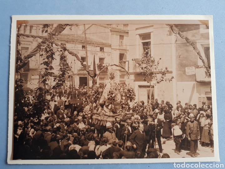 Fotografia antica: Fotografia Coronacion de Ntra Sra de las Virtudes, Calle.Corredera ,Villena,a&ntilde;o 1923
