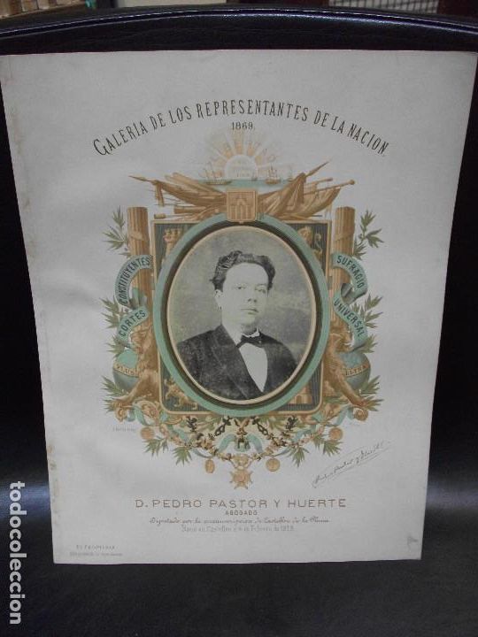 Alte Fotografie: 1869 PEDRO PASTOR Y HUERTE DIPUTADO POR CASTELLON - GALER&Iacute;A DE LOS REPRESENTANTES DE LA NACI&Oacute;N
