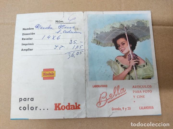 Fotografia antiga: CARPETA PORTA FOTOGRAFIAS Y NEGATIVOS. BELLA CALAHORRA KODAK.