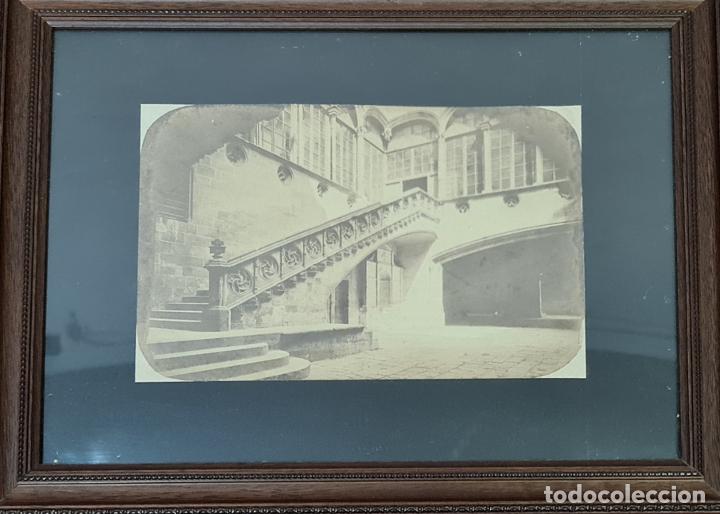 Alte Fotografie: ESCALERAS DE LA DIPUTACION DE BARCELONA. FOTOGRAFIA DE ALBUMINA. MARTI. SIGLO XIX.