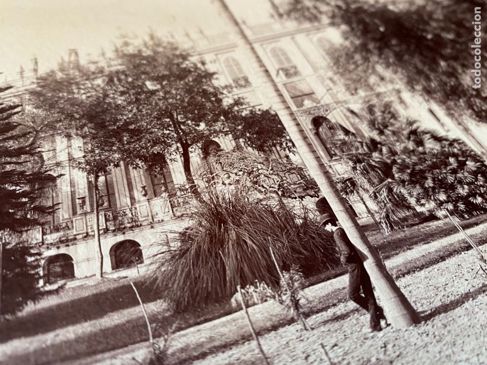 Fotograf&iacute;a antigua: FOTOGRAF&Iacute;A ALB&Uacute;MINA DE LAURENT. SEVILLA 1407. JARDINES DEL ALCAZAR.ESTANQUE GALER&Iacute;A DE DON PEDRO I.