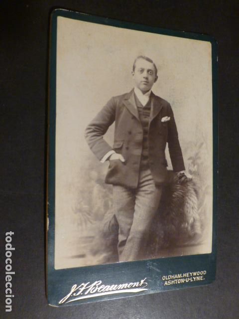 Fotografia antica: INGLATERRA HACIA 1890 RETRATO DE HOMBRE BEAUMONT FOTOGRAFO TAMA&Ntilde;O CABINET
