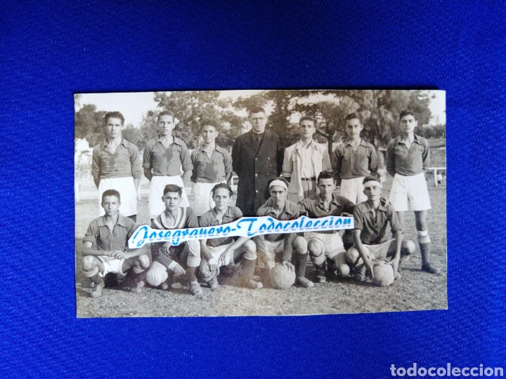 Antique Photography: TEMPORADA 47-48 CAMPO PATRONATO (VALENCIA)- CON UN CURA - CON SELLO FOT&Oacute;GRAFO V. IZQUIERDO