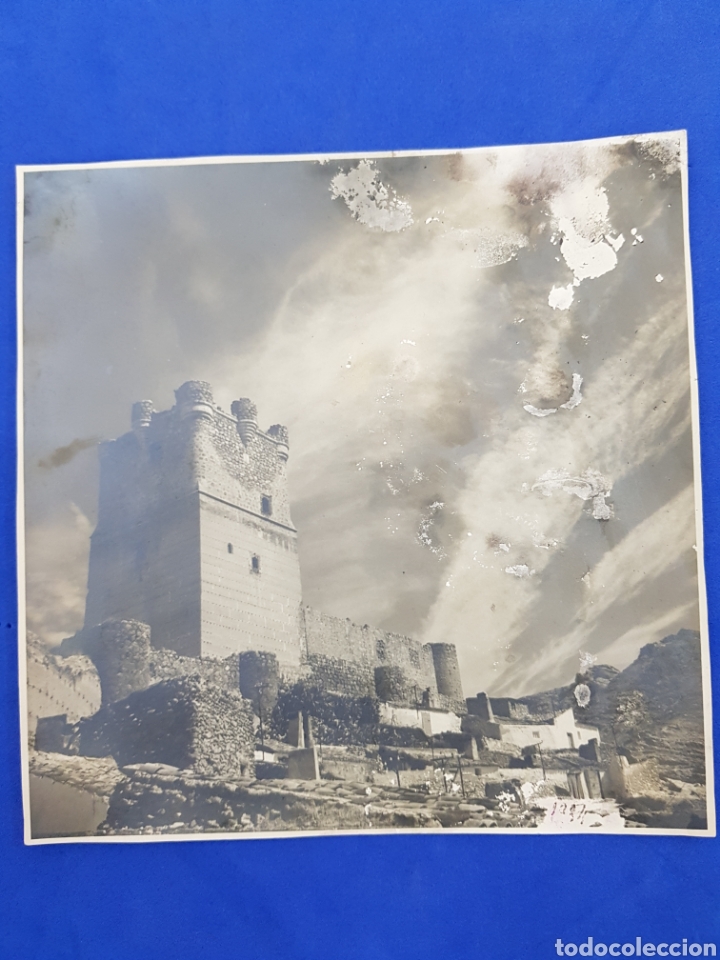Alte Fotografie: Fotografia panor&aacute;mica Castillo de La Atalaya ,Villena ,a&ntilde;os 1940