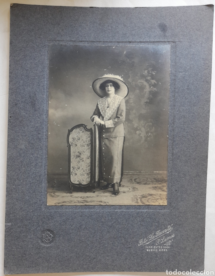 Fotograf&iacute;a antigua: Antigua foto de se&ntilde;orita en el estudio &rdquo;LA FAVORITA&rdquo; Buenos Aires. Dedicada. 1912