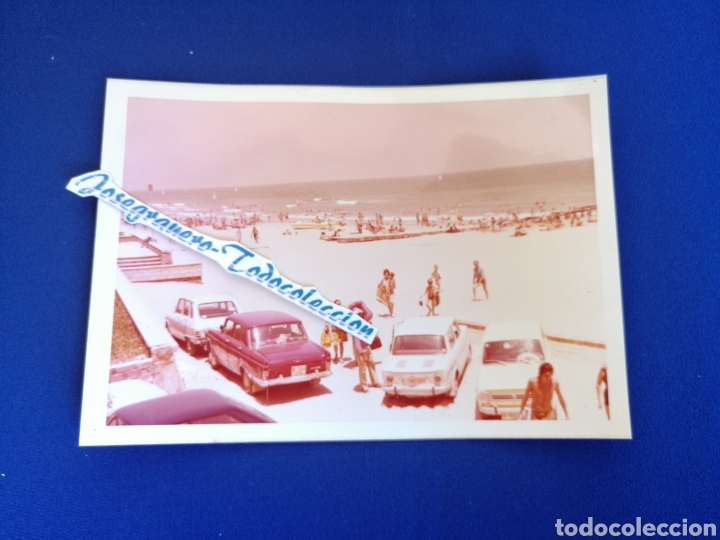 Photographie ancienne: COCHES EN LA PLAYA FOTOGRAFIA - CARS ON THE BEACH PHOTOGRAPH