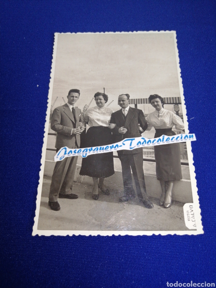 Alte Fotografie: PUERTO DE VALENCIA A&Ntilde;O 1956 FOT&Oacute;GRAFO CON SELLO CALVO
