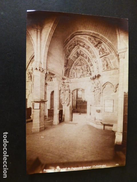 Fotografia antiga: BAYONA FRANCIA INTERIOR DE LA CATEDRAL ALBUMINA SIGLO XIX ND FOTOGRAFO 12 X 18,5 CMTS
