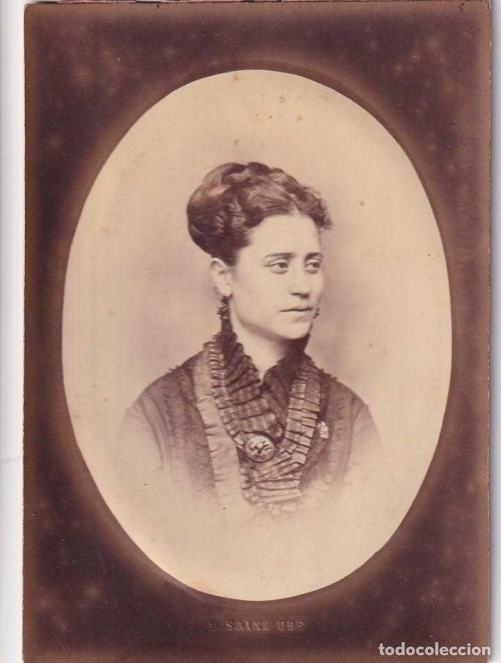 Fotograf&iacute;a antigua: Retrato Dolores Calvache 14 x 9,50 M. Saniz UBE