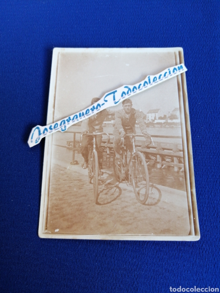 Fotograf&iacute;a antigua: CICLISTAS EN BICICLETA FOTOGRAFIA ANTIGUA