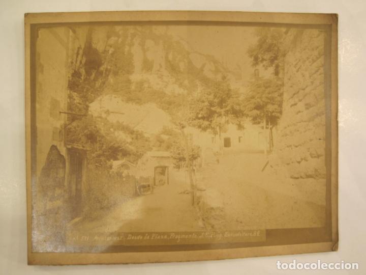 Antique Photography: MONTSERRAT-DESDE LA PLAZA-FOTO PUIG-FOTOGRAFIA ALBUMINA ANTIGUA-VER FOTOS-(V-22.963)