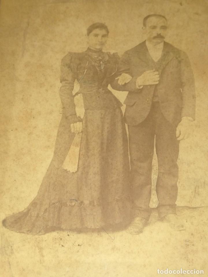 Antique Photography: FOTOTOGRAFIA ALBUMINA -- ABUELA FRANCISCA Y SU MARIDO 1894 (FECHA DE LA MUERTE AL DORSO)