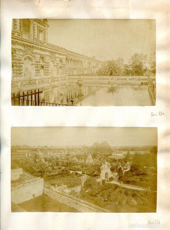 Antique Photography: Sevilla, Reales Alc&aacute;zares jardines, circa 1890, Dos fotos