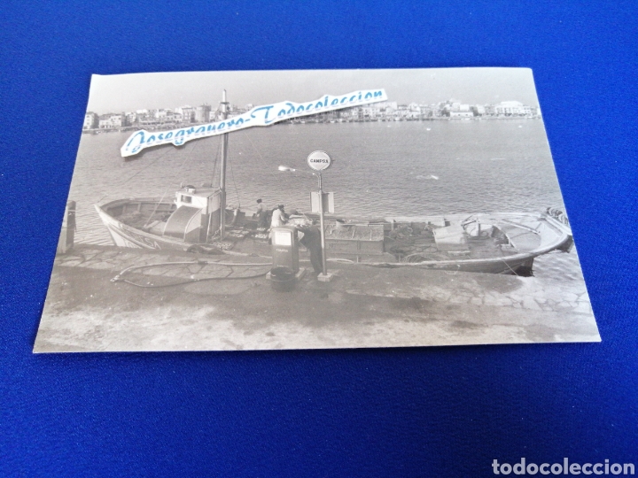 Photographie ancienne: SURTIDOR CAMPSA BARCO PESQUERO FOTOGRAFIA
