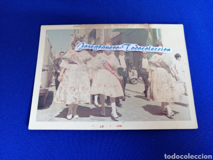 Photographie ancienne: FALLA PROGRESO TEATRO LA MARINA REINAS DEL FOC FALLERAS con sello fot&oacute;grafo