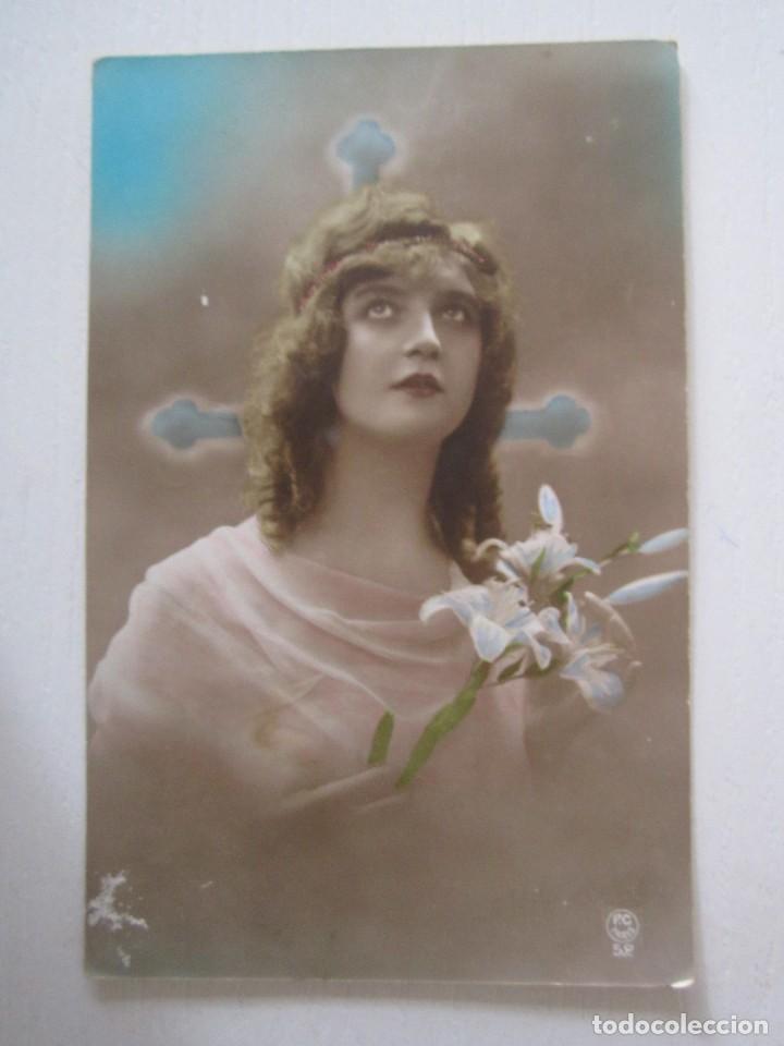 Fotografia antica: (OTROS 94) FOTO POSTAL DE FELICITACION MATARO 1920