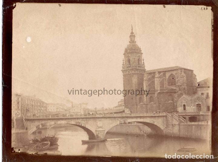 Antique Photography: BILBAO- 1880 APROX. Puente de san Ant&oacute;n. ALB&Uacute;MINA 22 X 29 CM. SIN DATOS.