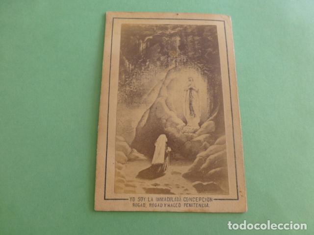Fotografia antica: NUESTRA SE&Ntilde;ORA DE LOURDES ANTIGUA ALBUMINA SIGLO XIX 8 X 9,5 CMTS