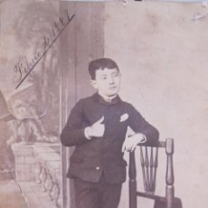 Fotografía antigua: ANTIGUO RETRATO DE MUCHACHO, FEBRERO DE 1887, 14 X 9,5 CM. Lote 312158613