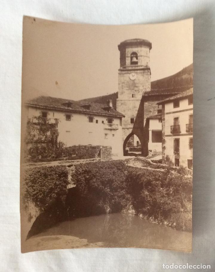 Fotograf&iacute;a antigua: FOTOGRAF&Iacute;A ALBUMINA. TORRE IGLESIA DE SAN MIGUEL. ARRIBE, ARAITZ. NAVARRA.
