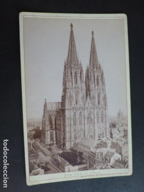 Photographie ancienne: COLONIA ALEMANIA LA CATEDRAL ANTIGUA ALB&Uacute;MINA SIGLO XIX 17,5 X 11 CTMS