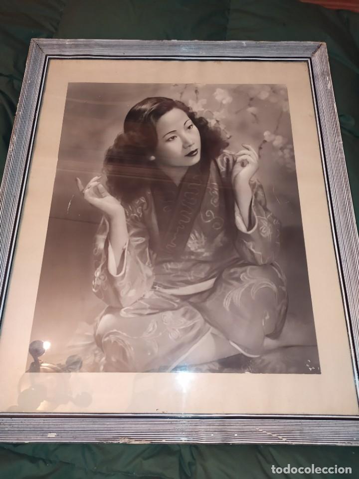 Antique Photography: MUY GRAN ANTIGUA FOTOGRAF&Iacute;A CHICA JOVEN GUAPA JAPONESA ? CHINA? ORIENTAL GHEISA KIMONO PELO SUELTO