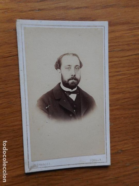 Fotografia antiga: ANTIGUA FOTOGRAFIA DE JOVEN.FOTOGRAFIA ARTISTICA FERNANDEZ.PLAZA NUEVA SEVILLA FINALES XIX