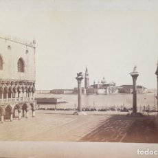 Fotografía antigua: VENECIA. PLAZA DE SAN MARCOS. EL CAMPANILE. HACIA 1860. GRAN FORMATO.