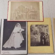 Fotografía antigua: 5 FOTOGRAFIAS ALBUMINAS FAMILIARES, FOTO P. MARIE, CHARLES, A. CACCIA, MIDEN 16 X 11 CMS.