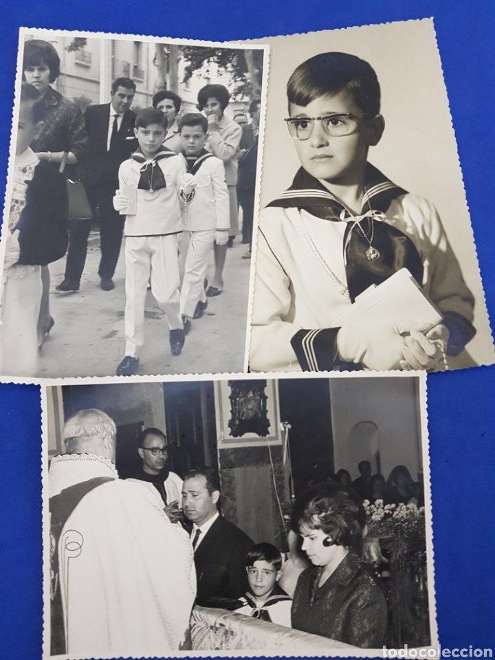 Fotografia antica: Lote 3 fotos comuni&oacute;n a&ntilde;o 1966