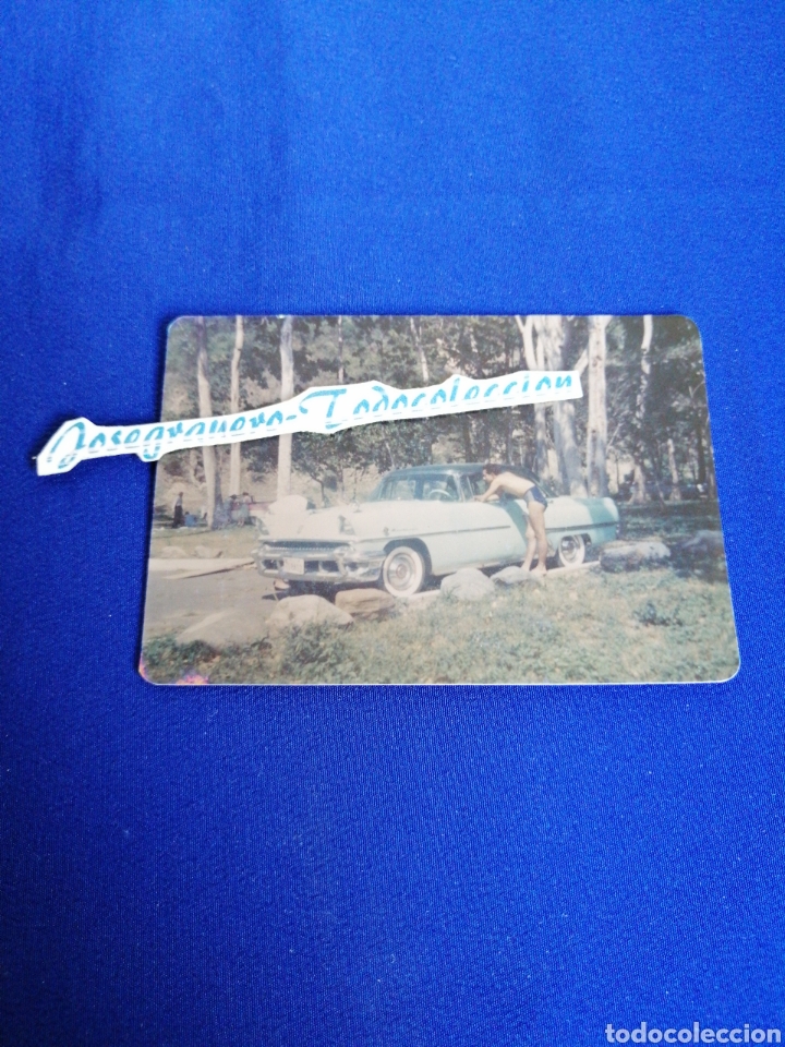 Photographie ancienne: COCHE ANTIGUO CON MODELO A&Ntilde;O 1956 FOTOGRAFIA