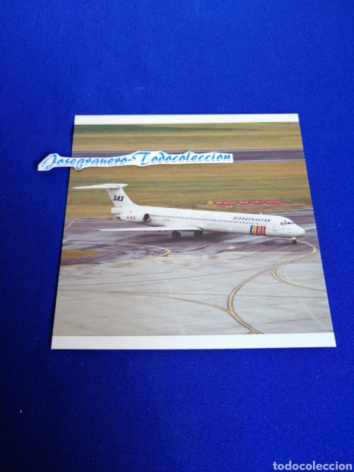 Alte Fotografie: AVION EN PISTA SCANDINAVIAN AIRLINES FOTOGRAFIA AEROPUERTO