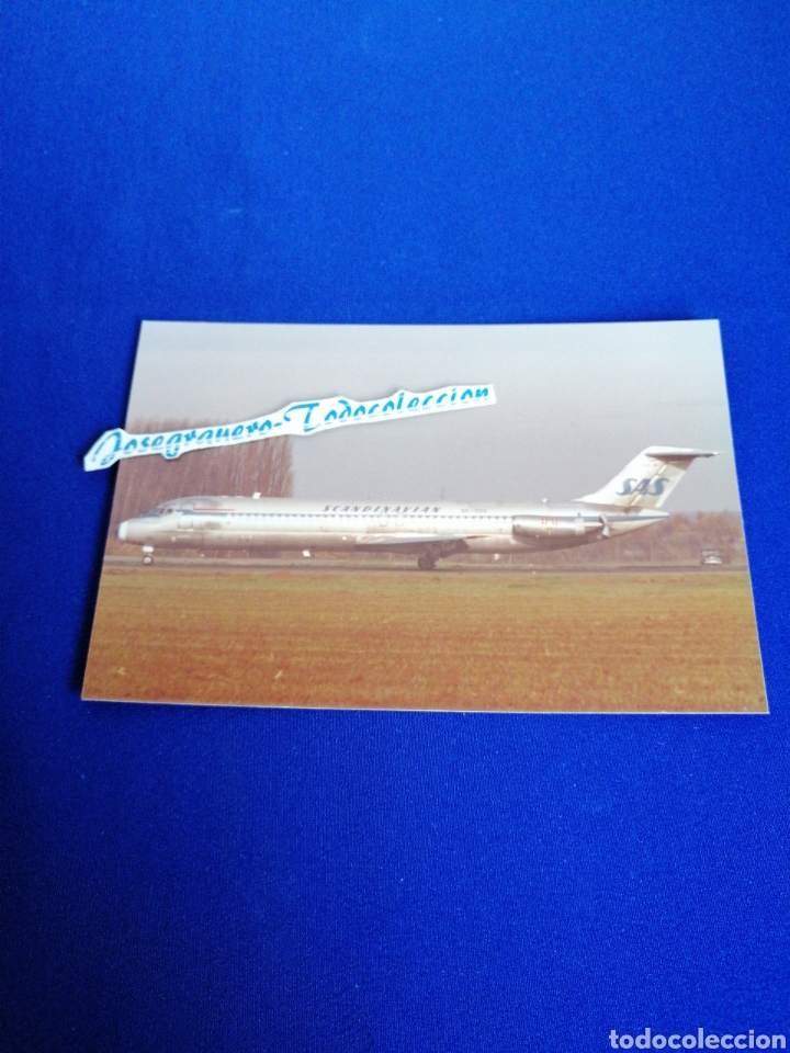 Antique Photography: AVION EN PISTA SCANDINAVIAN AIRLINES FOTOGRAFIA AEROPUERTO con sello fot&oacute;grafo