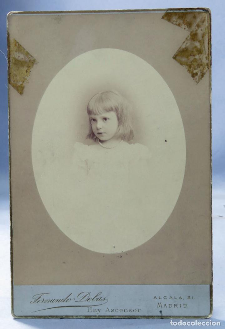 Fotografia antica: Fotograf&iacute;a alb&uacute;mina Debas Infanta M&ordf; Mercedes Princesa Asturias Hermana Alfonso XII hacia 1885 S XIX