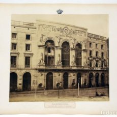 Fotografía antigua: BARCELONA, TEATRO PRINCIPAL, 1860. CHARLES CLIFFORD. CON SELLO Y SOPORTE ORIGINAL. EXCELENTE ESTADO. Lote 326431558