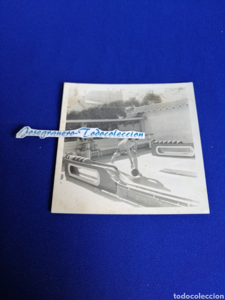 Alte Fotografie: BOLERA CON JUGADORES DE BOLOS FOTOGRAFIA