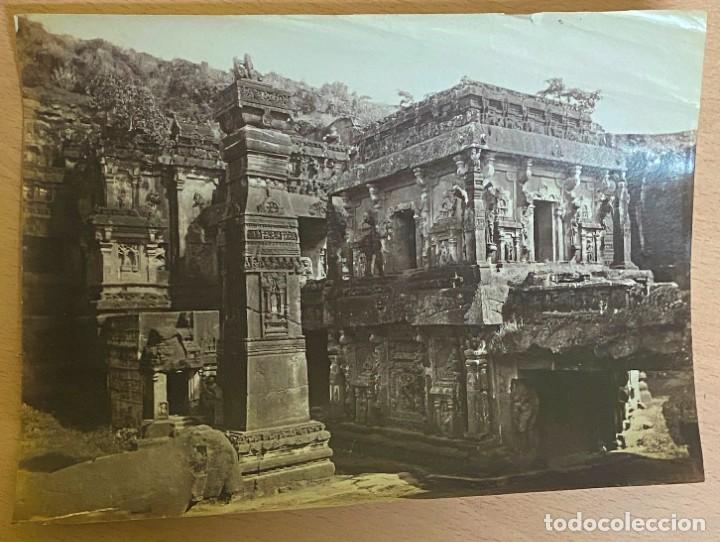 Fotografia antica: FOTOGRAFIA ALBUMINA 1870 DE LA INDIA, TEMPLO DE KAILASA, CUEVA DE ELLORA, MIDE 23,5 X 18 CMS. EXCEPC